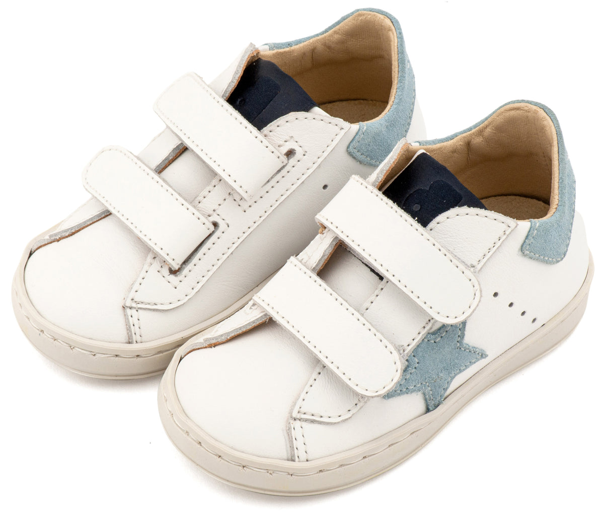 Babywalker Τρίχρωμο Sneaker Διπλό Χρατς EXC5316 Λευκό Σιέλ