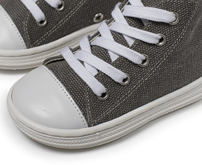 Babywalker Lace-up fabric booties BS3044 gray