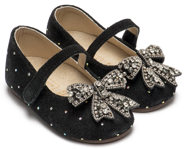 Babywalker French Clogs with Organza Bow and Rhinestones BW4828 Ecru Pink