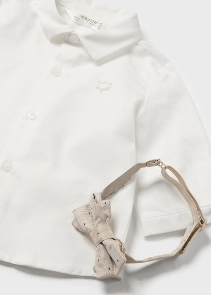 Set Langarmshirt mit Fliege (SS24) 1196 elfenbein 2tlg