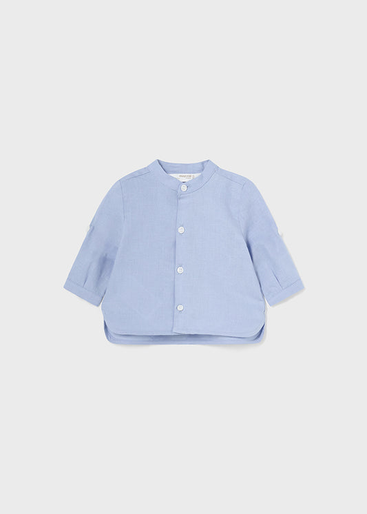 Hemd Langarmkragen Mao (SS24) 1195 Hellblau