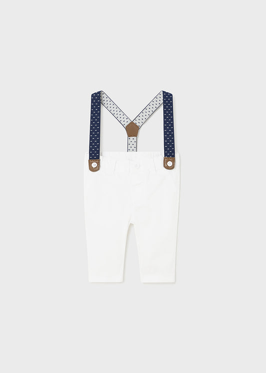 Lange Hosen mit Hosenträgern (SS24) 1536 weiß 2tlg