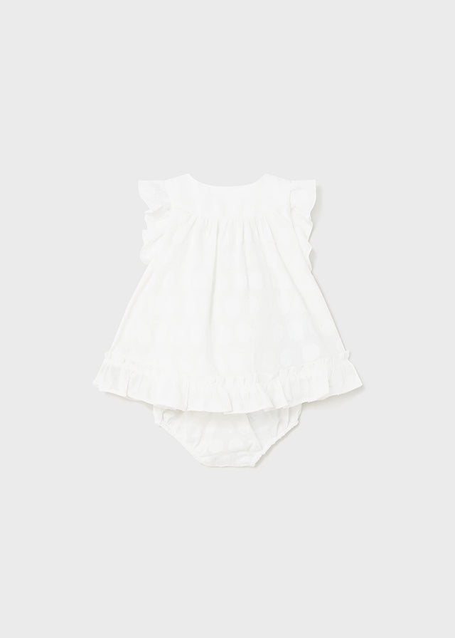 Jacquard polka dot dress set (SS24) 1820 white 2pcs