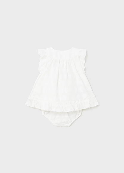 Jacquard polka dot dress set (SS24) 1820 white 2pcs