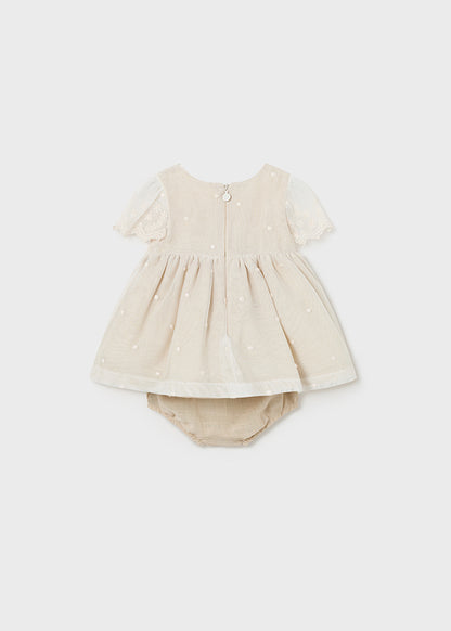 Tüllkleid bestickt Set (SS24) 1826 beige 2tlg