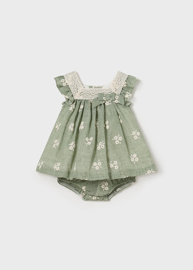 Dress embroidered set (SS24) 1827 green 2pcs