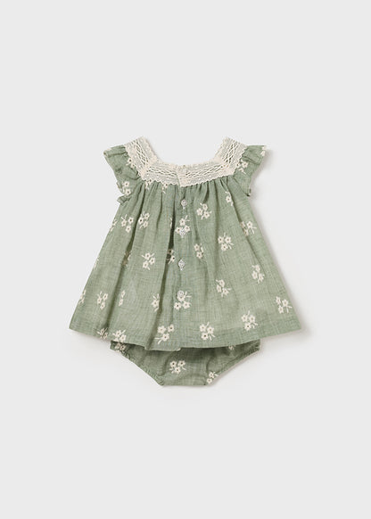 Dress embroidered set (SS24) 1827 green 2pcs