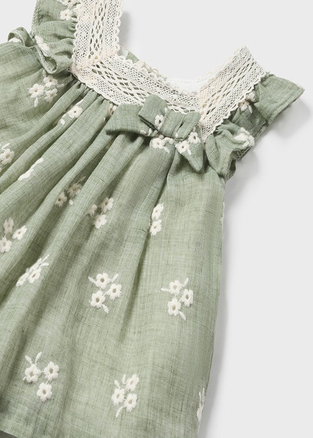 Dress embroidered set (SS24) 1827 green 2pcs