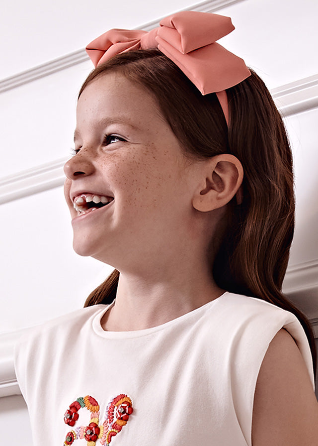 Crepe hairpiece with bow 5420 salmon