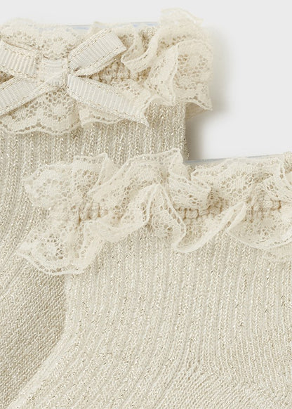 Lace up stockings (SS24) 9713 Champagne