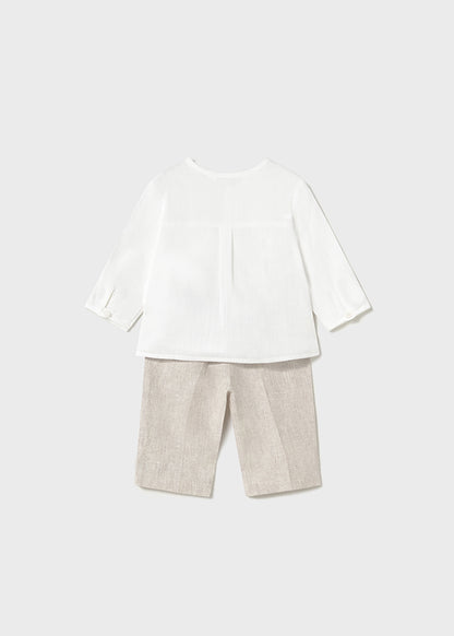 Long sleeve shirt with bow tie set (SS24) 1196 ivory 2pcs