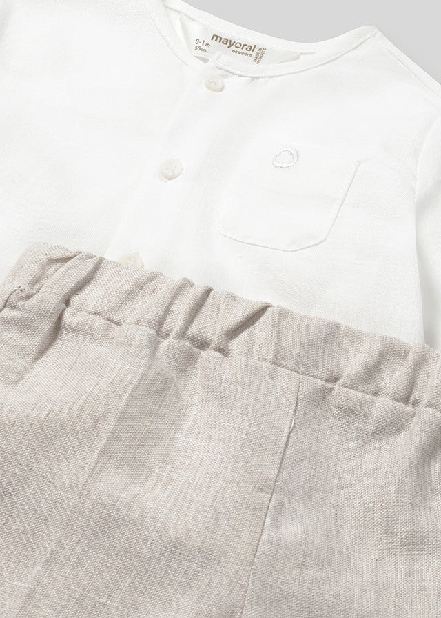 Long sleeve shirt with bow tie set (SS24) 1196 ivory 2pcs