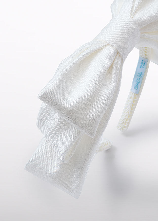 Hair clip flowers tulle embroidery 5415 white