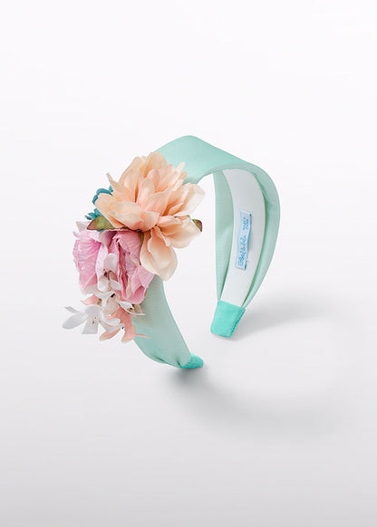 Haarspange Blumen Tüllstickerei 5415 weiß