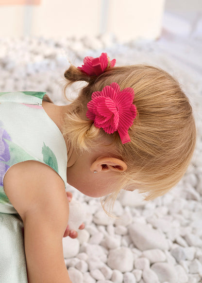 Hair clip flowers tulle embroidery 5415 white