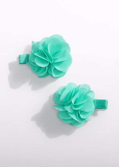 Haarspange Blumen Tüllstickerei 5415 weiß
