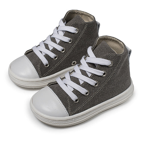 Babywalker Lace-up fabric booties BS3044 gray