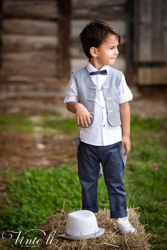 Baptismal set 3905 gray blue 6pcs