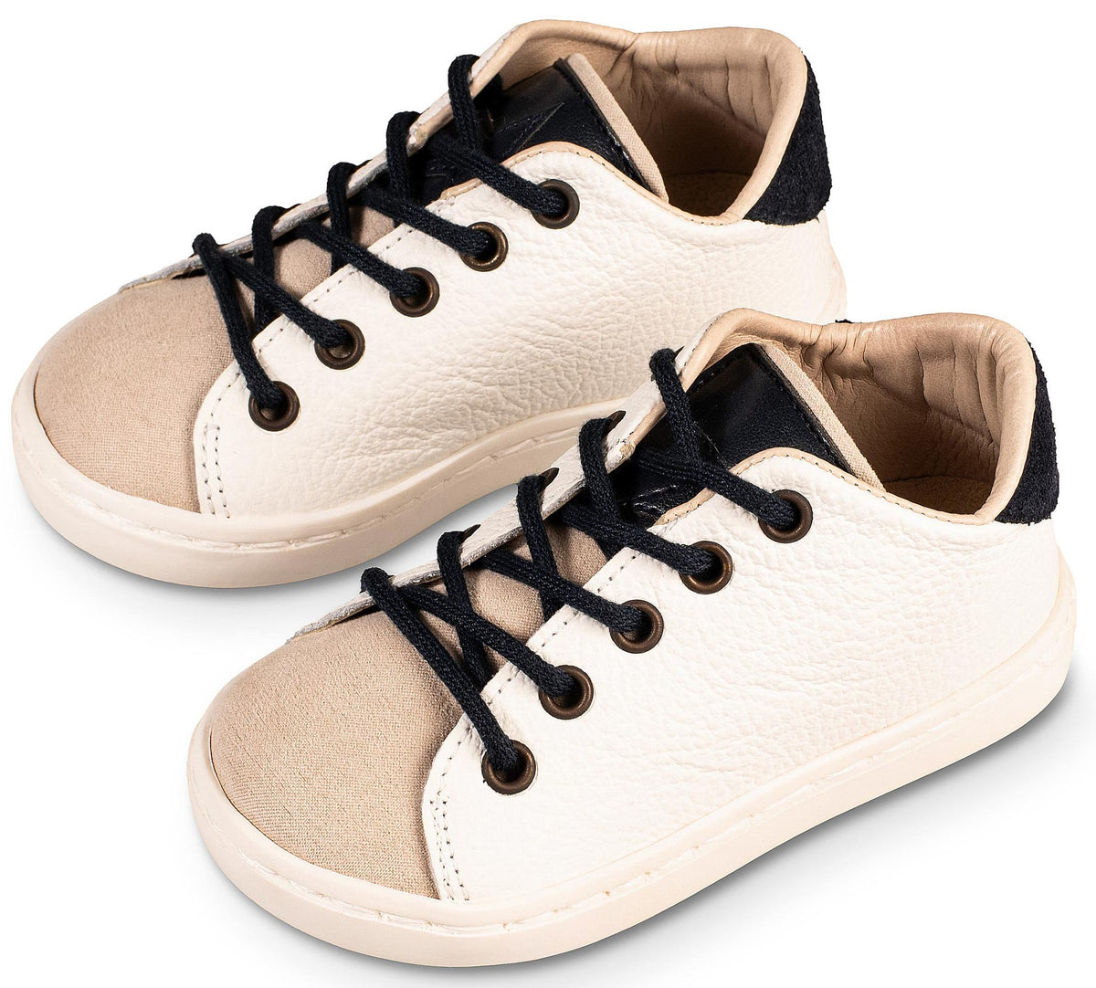 Babywalker Tricolor Lace-up Sneaker BW4235 White Beige Blue