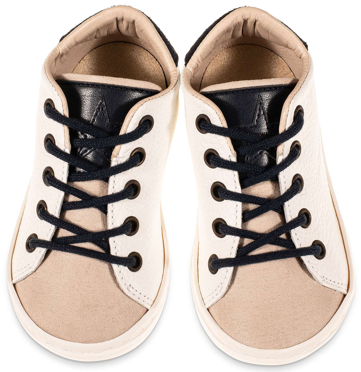 Babywalker Tricolor Lace-up Sneaker BW4235 White Beige Blue