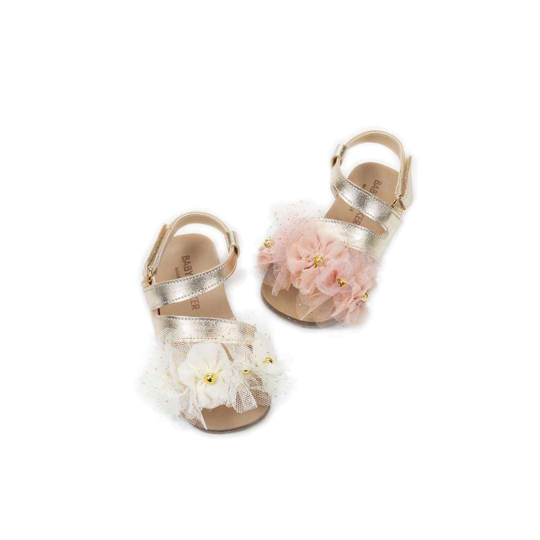 Babywalker Δερμάτινο Πέδιλο BW4725 Χρυσό Εκρού