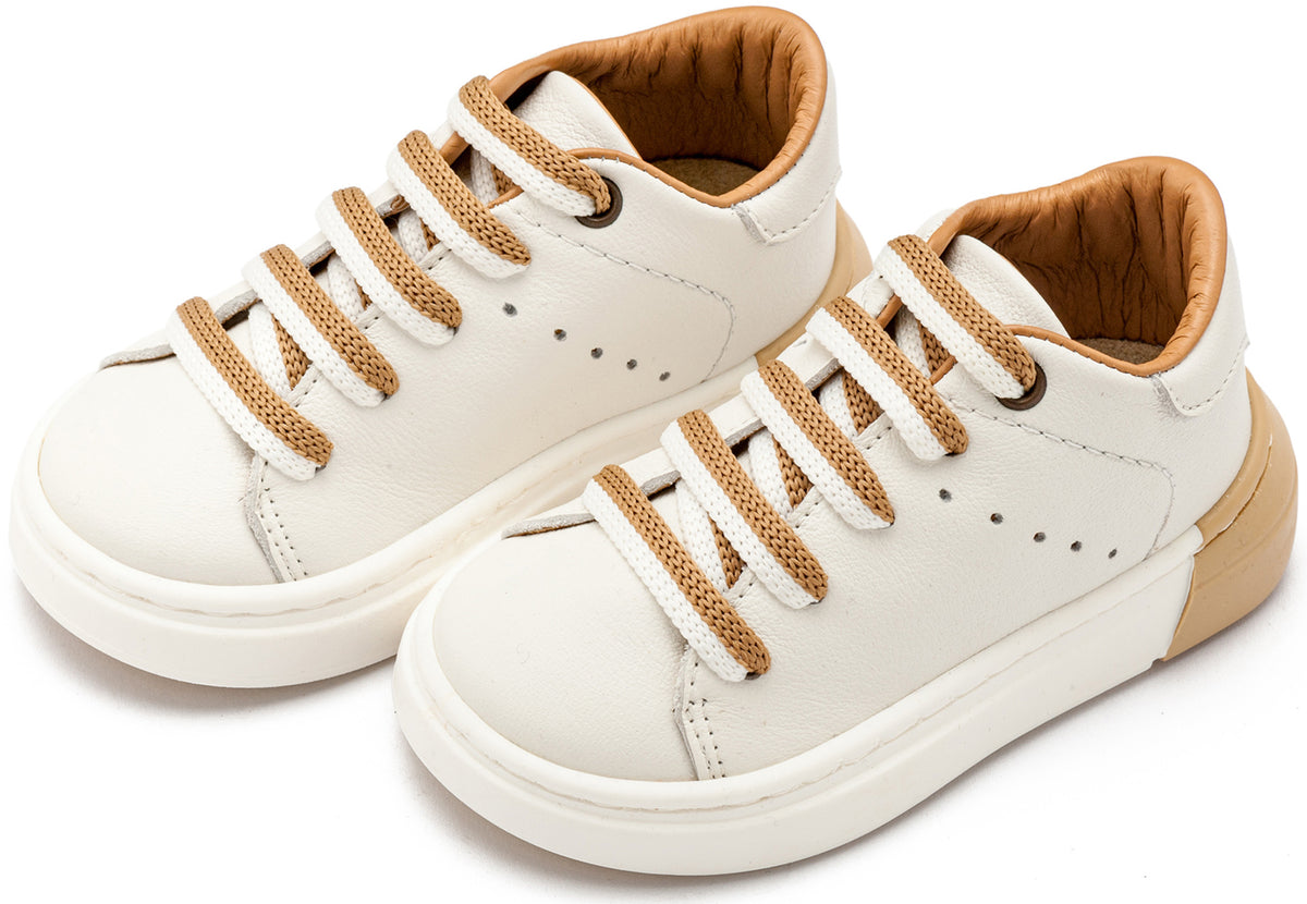 Babywalker Δετό Sneaker με Δίχρωμο Κορδόνι EXC5294 Λευκό Μπεζ