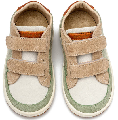 Babywalker Δίχρωμο Sneaker Διπλό Χρατς EXC5297  Μέντα Μπεζ Λευκό