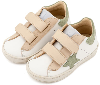 Babywalker Τρίχρωμο Sneaker Διπλό Χρατς EXC5316 Λευκό Εκρού Μέντα