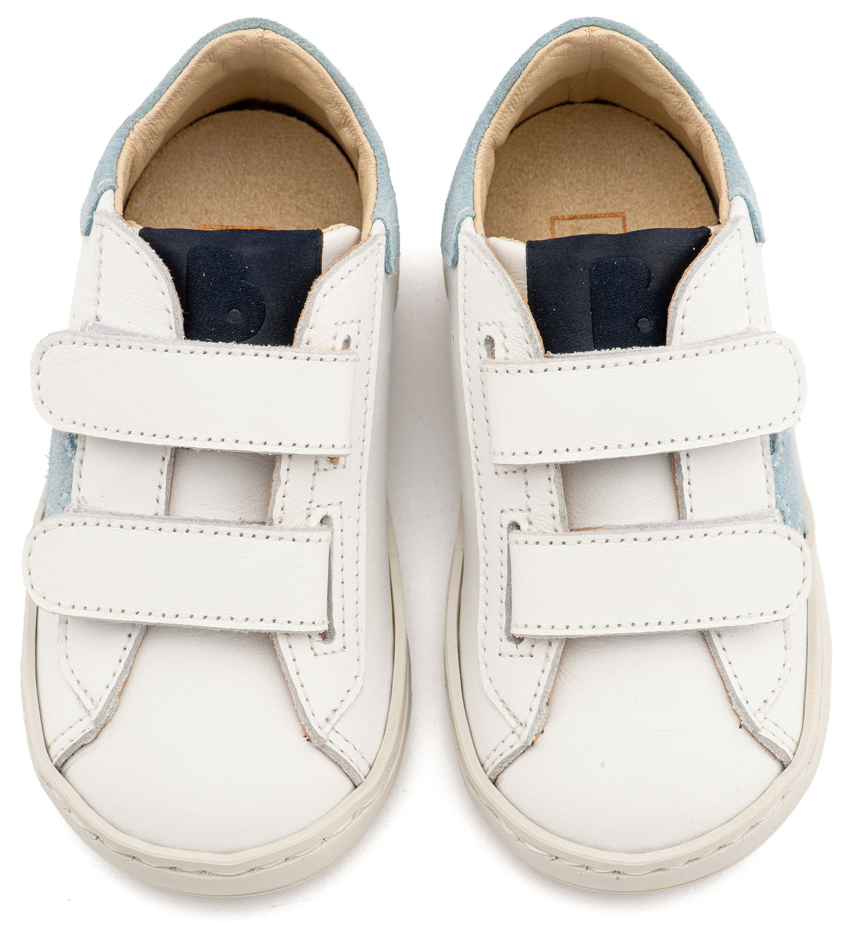 Babywalker Τρίχρωμο Sneaker Διπλό Χρατς EXC5316 Λευκό Σιέλ