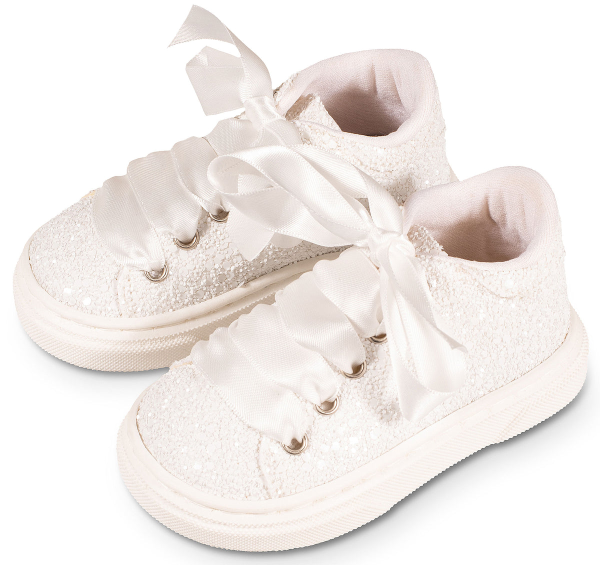 Babywalker Δετό Σνίκερ Γκλίτερ Ύφασμα EXC5856 Λευκό