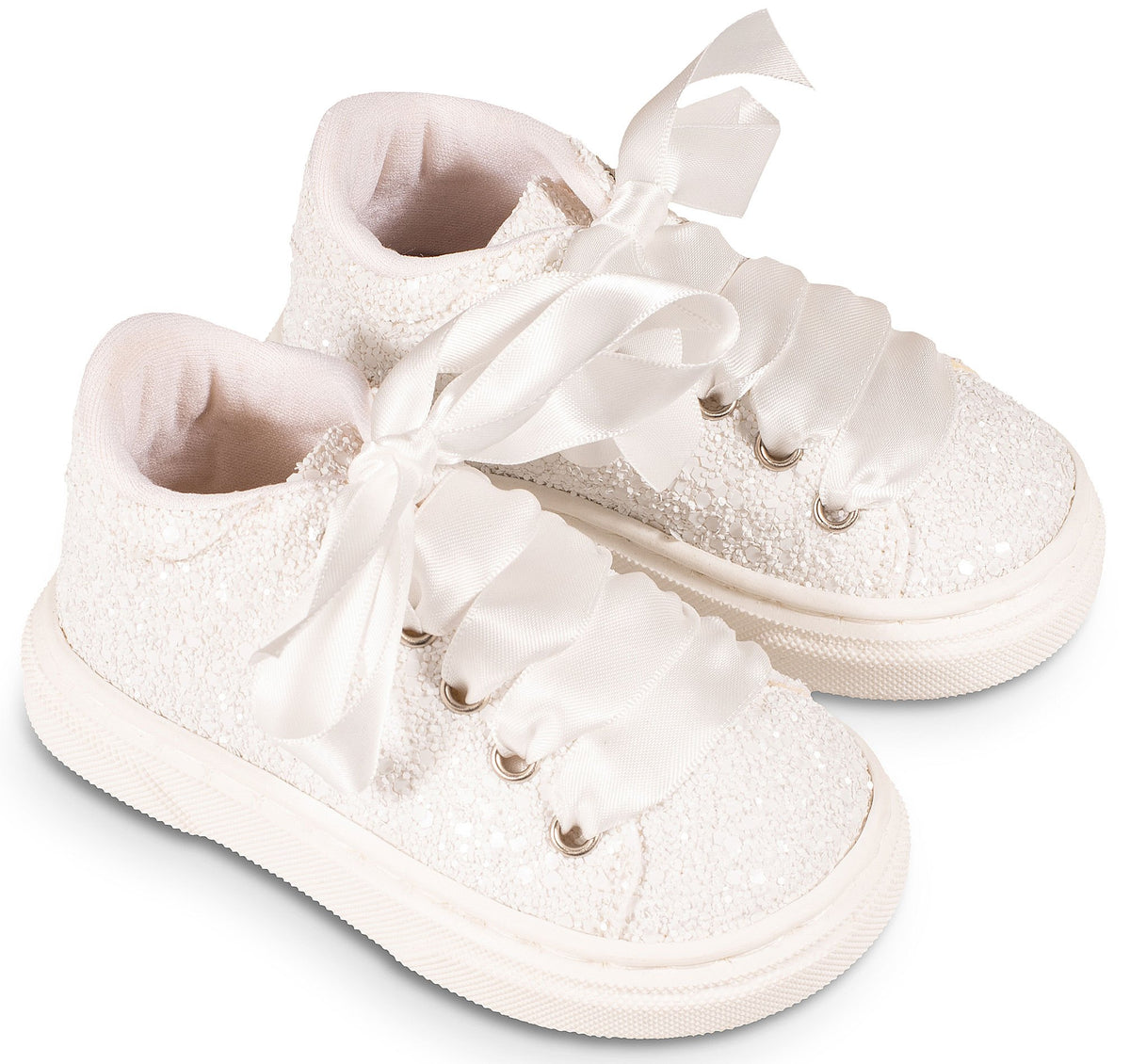 Babywalker Δετό Σνίκερ Γκλίτερ Ύφασμα EXC5856 Λευκό