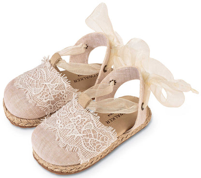 Babywalker Leather Clogs with Handmade Flower EXC5772