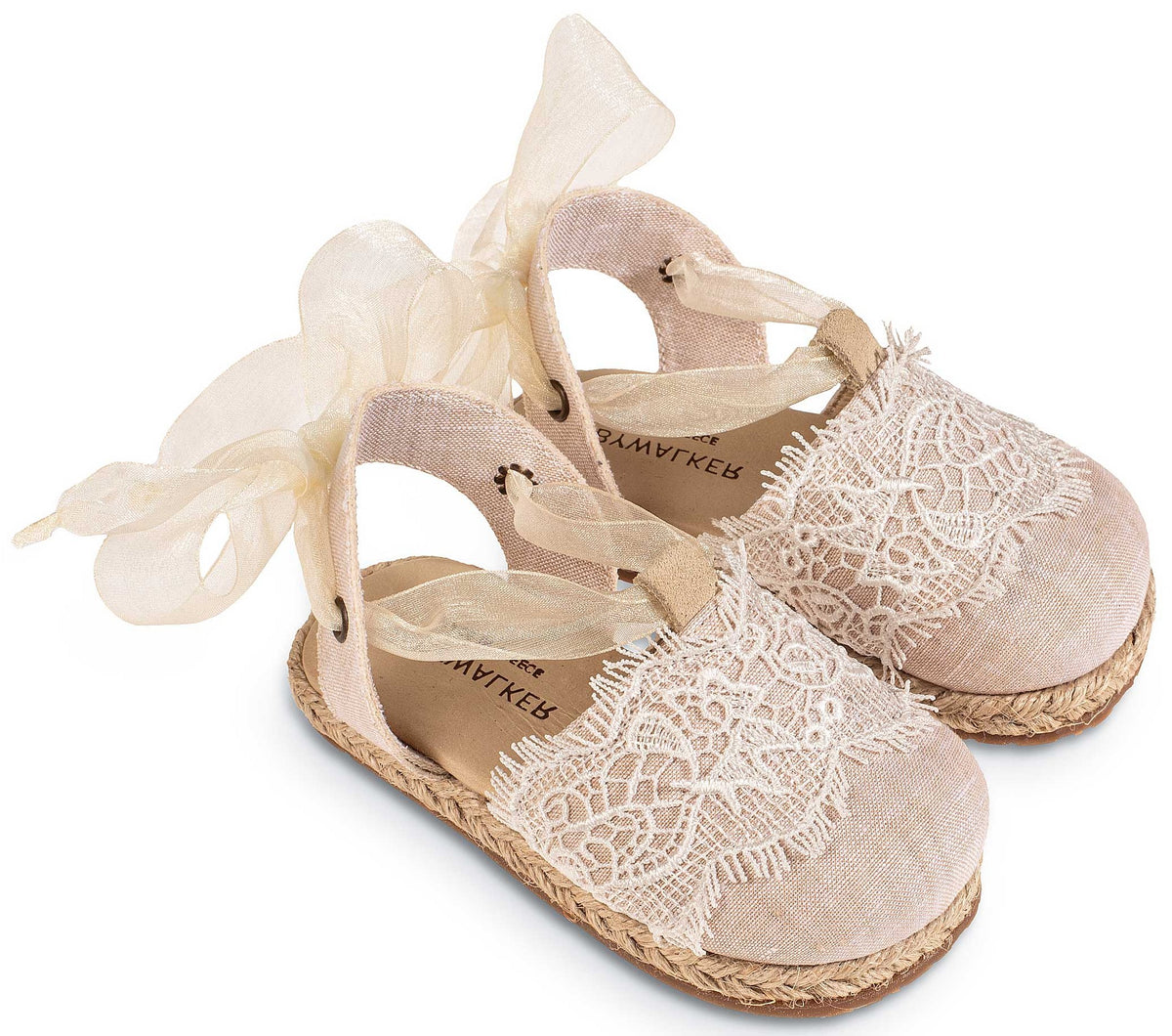 Babywalker Leather Clogs with Handmade Flower EXC5772