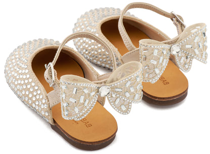 Babywalker Leather Clogs with Handmade Flower EXC5772