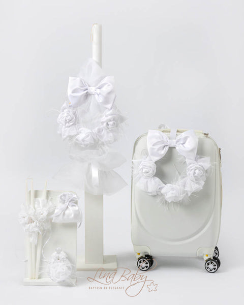 Baptismal oilcloth set Perl 1531 Ecru 6pcs