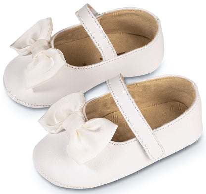 Babywalker Γοβάκι Μονή Μπαρέτα με Υφασμάτινο Χειροποίητο Φιογκάκι MI1646 Λευκό