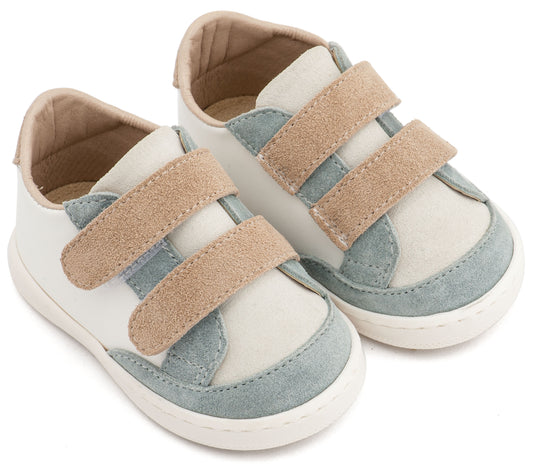Babywalker Τρίχρωμο Sneakers Διπλή Μπαρέτα Χρατς PRI2125 Λευκό Μίνεραλ Μπεζ