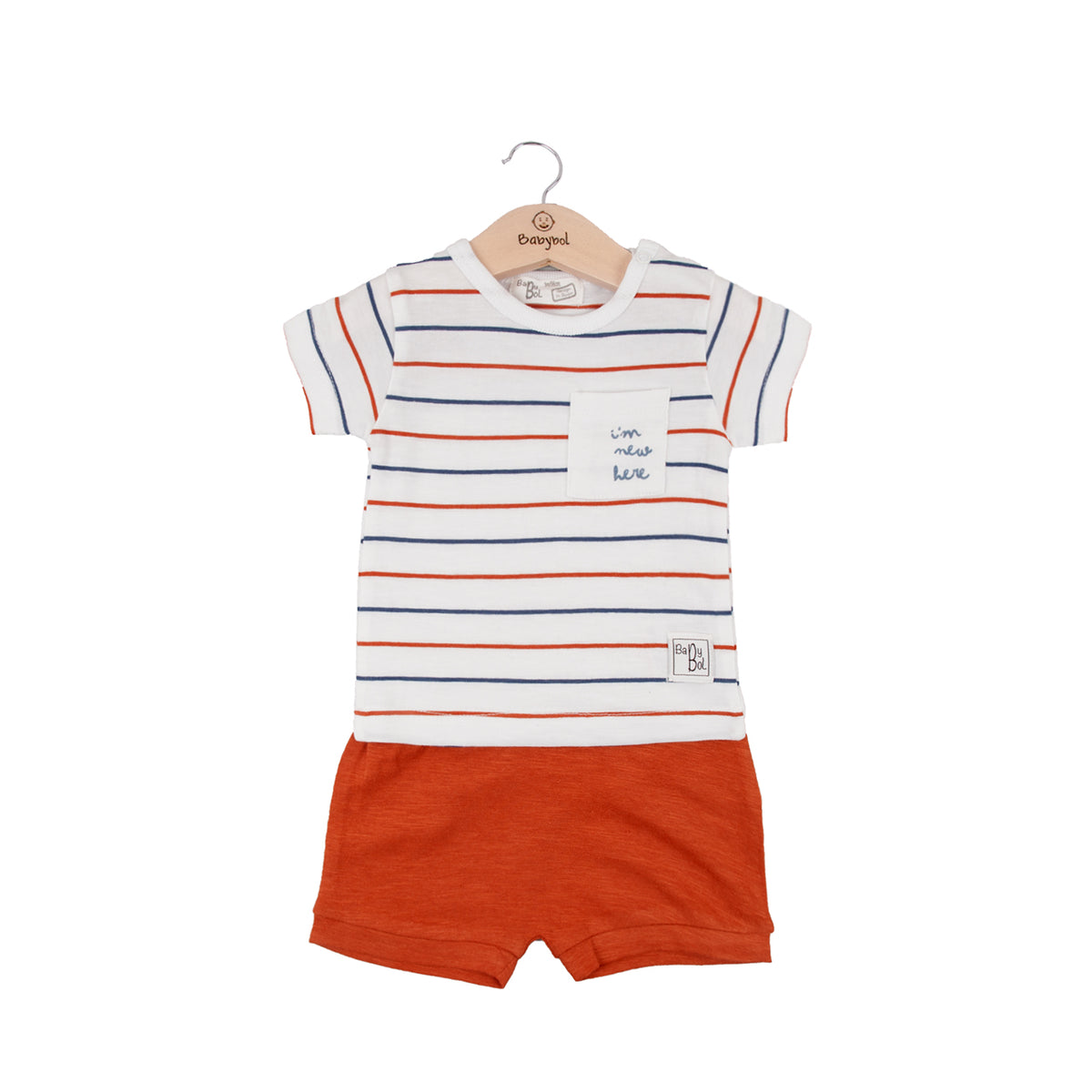T-shirt and pants set 130899 white brown 2pcs