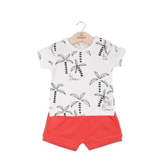 T-shirt and pants set 130900 white red 2pcs