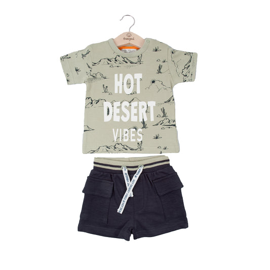 T-shirt and pants set 132240 khaki 2pcs