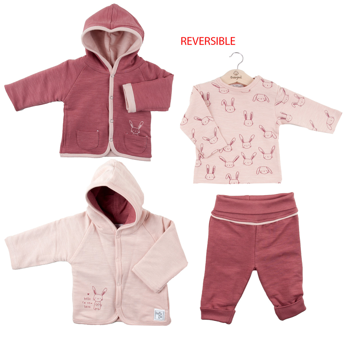 Set of pants - blouse and jacket pink 3pcs 22831