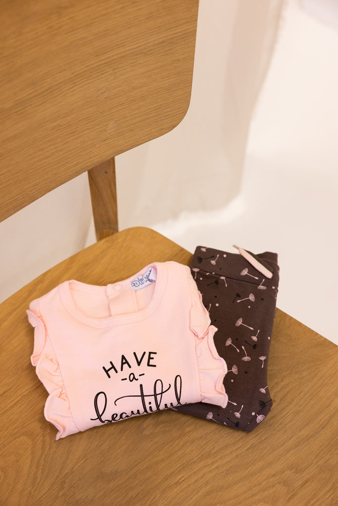 Set of pants - t-shirt pink 2pcs U44306-31