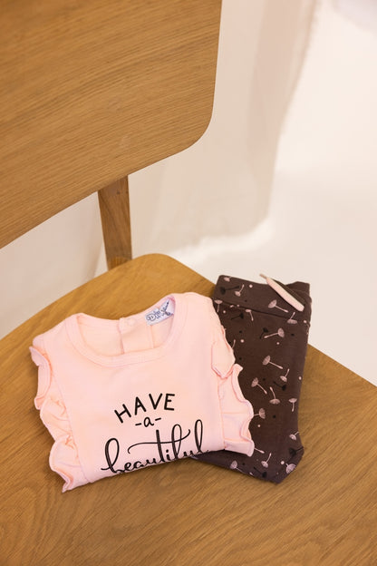 Set of pants - t-shirt pink 2pcs U44306-31