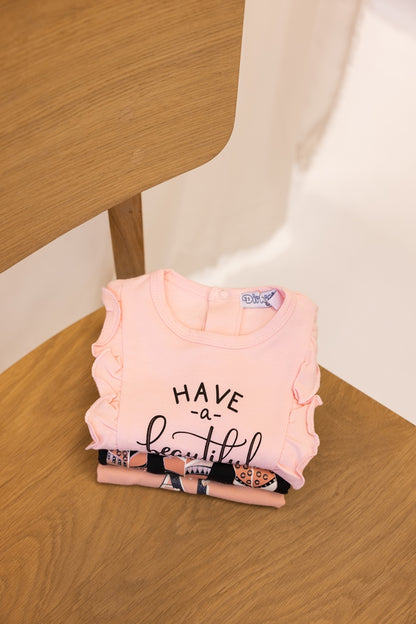 Set of pants - t-shirt pink 2pcs U44306-31