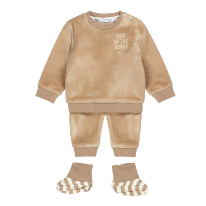 Hosenset - T-Shirt mit braunen Socken 3St U44557-31